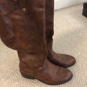 Brown riding boots